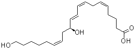 (5Z,8Z,10E,12S,14Z)-12,20-Dihydroxy-5,8,10,14-eicosatetraenoic acid molecular structure (CAS 89614-44-8)
