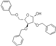 2,3,5-Tri-O-benzyl-beta-L-arabinofuranose molecular structure (CAS 89615-42-9)