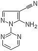 5-Amino-1-(2-pyrimidinyl)pyrazole-4-carbonitrile molecular structure (CAS 89978-00-7)
