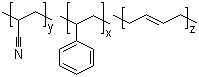 结构式 CAS# 9003-56-9, ABS 树脂; 丙烯腈-丁二烯-苯乙烯共聚物; 丙烯腈-丁二烯-苯乙烯三元共聚物