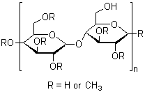 structure of CAS# 9004-67-5, Methyl cellulose;Methyl ether cellulose