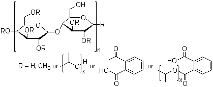 结构式 CAS# 9050-31-1, 羟丙基甲基纤维素邻苯二甲酸酯