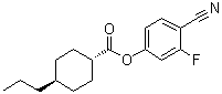 结构式 CAS# 90525-57-8, 反式-4-丙基-环己烷羧酸 4-氰基-3-氟苯基酯