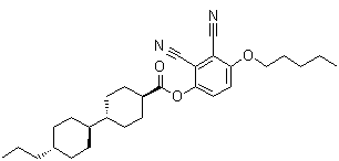 [反式(反式)]-4'-丙基-[1,1'-联环己烷]-4-羧酸 2,3-二氰基-4-(戊氧基)苯基酯分子结构 (CAS 90681-46-2)