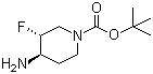 (3R,4R)-tert-Butyl 4-amino-3-fluoropiperidine-1-carboxylate molecular structure (CAS 907544-16-5)