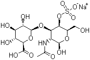 structure of CAS# 9082-07-9, Chondroitin sulfate sodium salt;Sodium (beta-Glucuronic acid-(1-3)N-acetyl-beta-galactosamine-4-sulfate