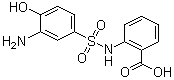 structure of CAS# 91-35-0, 2-[[(3-Amino-4-hydroxyphenyl)sulphonyl]amino]benzoic acid;N-(3-Amino-4-hydroxyphenylsulfonyl)-anthranilic acid