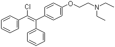 structure of CAS# 911-45-5, Clomifene;2-(4-[2-Chloro-1,2-diphenylethenyl]phenoxy)-N,N-diethylethanamine