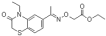 [[[1-(4-Ethyl-3,4-dihydro-3-oxo-2H-1,4-benzothiazin-6-yl)ethylidene]amino]oxy]acetic acid ethyl ester molecular structure (CAS 91120-00-2)