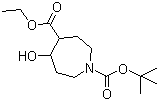 Hexahydro-5-hydroxy-1H-azepine-1,4-dicarboxylic acid 1-(tert-butyl) 4-ethyl ester molecular structure (CAS 912444-87-2)