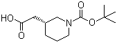 (3R)-1-[(1,1-Dimethylethoxy)carbonyl]-3-piperidineacetic acid molecular structure (CAS 912940-89-7)