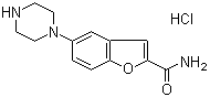结构式 CAS# 913730-87-7, 5-(1-哌嗪基)-2-苯并呋喃甲酰胺盐酸盐