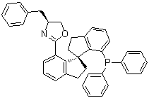 结构式 CAS# 913829-88-6, (4S)-2-[(1S)-7'-(二苯基膦基)-2,2',3,3'-四氢-1,1'-螺双[1H-茚]-7-基]-4,5-二氢-4-(苯基甲基)恶唑