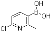 结构式 CAS# 913836-15-4, 6-氯-2-甲基吡啶-3-硼酸