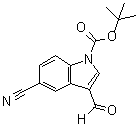 结构式 CAS# 914348-93-9, 5-氰基-3-甲酰基-1H-吲哚-1-羧酸叔丁酯