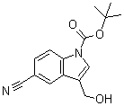 结构式 CAS# 914349-11-4, 5-氰基-3-(羟基甲基)-1H-吲哚-1-羧酸叔丁酯