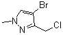 structure of CAS# 915707-66-3, 4-Bromo-3-(chloromethyl)-1-methyl-1H-pyrazole