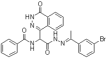 structure of CAS# 916170-19-9, AC 55541;alpha-(Benzoylamino)-3,4-dihydro-4-oxo-1-phthalazineacetic acid (2E)-2-[1-(3-bromophenyl)ethylidene]hydrazide
