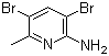 结构式 CAS# 91872-10-5, 2-氨基-3,5-二溴-6-甲基吡啶
