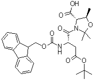 结构式 CAS# 920519-32-0, (betaS,4S)-4-羧基-beta-[[芴甲氧羰基]氨基]-2,2,5-三甲基-gamma-氧代-3-恶唑烷丁酸叔丁酯