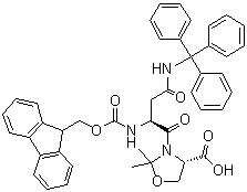 结构式 CAS# 920519-33-1, (4S)-3-[(2S)-2-[[芴甲氧羰基]氨基]-1,4-二氧代-4-[(三苯基甲基)氨基]丁基]-2,2-二甲基-4-恶唑烷羧酸