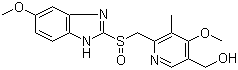 结构式 CAS# 92340-57-3, 5-羟基奥美拉唑; [4-甲氧基-6-[(6-甲氧基-1H-苯并咪唑-2-基)亚磺酰甲基]-5-甲基吡啶-3-基]甲醇