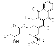 (7S-cis)-9-Acetyl-9-amino-7-[(2-deoxy-alpha-D-erythro-pentopyranosyl)oxy]-7,8,9,10-tetrahydro-6,11-dihydroxy-5,12-naphthacenedione molecular structure (CAS 92395-36-3)