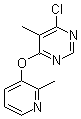 structure of CAS# 930093-72-4, 4-Chloro-5-methyl-6-(2-methylpyridin-3-yloxy)pyrimidine
