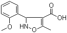 structure of CAS# 93041-44-2, 3-(2-Methoxyphenyl)-5-methyl-2,3-dihydroisoxazole-4-carboxylic acid