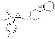(1R,2S)-rel-2-[(4-羟基-4-苯基-1-哌啶基)甲基]-1-(4-甲基苯基)环丙烷羧酸甲酯分子结构 (CAS 932736-90-8)