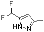 structure of CAS# 934759-09-8, 5-(Difluoromethyl)-3-methyl-1H-pyrazole
