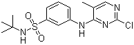 structure of CAS# 936092-53-4, 3-[(2-Chloro-5-methyl-4-pyrimidinyl)amino]-N-(tert-butyl)benzenesulfonamide
