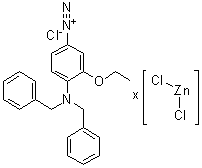 Zinc chloride (ZnCl2), compd. with 4-[bis(phenylmethyl)amino]-3-ethoxybenzenediazonium chloride molecular structure (CAS 93783-69-8)