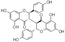 structure of CAS# 93859-63-3, Isochamaejasmin;(2R,2'S,3S,3'R)-rel-2,2',3,3'-Tetrahydro-5,5',7,7'-tetrahydroxy-2,2'-bis(4-hydroxyphenyl)-[3,3'-bi-4H-1-benzopyran]-4,4'-dione