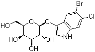 structure of CAS# 93863-88-8, 5-Bromo-6-chloro-3-indolyl-beta-D-galactoside;(2S,3R,4S,5R,6R)-2-[(5-bromo-6-chloro-1H-indol-3-yl)oxy]-6-(hydroxymethyl)oxane-3,4,5-triol