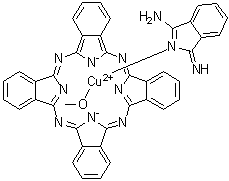(OC-6-32)-(1-Imino-1H-isoindol-3-amine-N2)(methanol)[29H,31H-phthalocyaninato(2-)-N29,N30,N31,N32]copper molecular structure (CAS 93940-95-5)