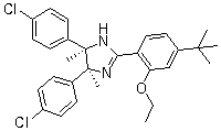 (4R,5S)-rel-4,5-Bis(4-chlorophenyl)-2-[4-(tert-butyl)-2-ethoxyphenyl]-4,5-dihydro-4,5-dimethyl-1H-imidazole molecular structure (CAS 939981-35-8)