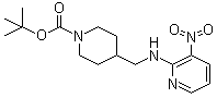 structure of CAS# 939986-18-2, 4-[[(3-Nitro-2-pyridinyl)amino]methyl]-1-piperidinecarboxylic acid tert-butyl ester