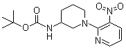N-[1-(3-硝基-2-吡啶基)-3-哌啶基]氨基甲酸叔丁酯分子结构 (CAS 939986-23-9)