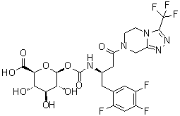 结构式 CAS# 940002-59-5, beta-D-吡喃葡萄糖醛酸 1-[N-[(1R)-3-[5,6-二氢-3-(三氟甲基)-1,2,4-三唑并[4,3-a]吡嗪-7(8H)-基]-3-氧代-1-[(2,4,5-三氟苯基)甲基]丙基]氨基甲酸酯]