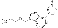 structure of CAS# 941685-27-4, 4-(1H-Pyrazol-4-yl)-7-[[2-(trimethylsilyl)ethoxy]methyl]-7H-pyrrolo[2,3-d]pyrimidine;4-(7-{[2-(trimethylsilyl)ethoxy]methyl}-7H-pyrrolo[2,3-d]pyrimidin-4-yl)-1H-pyrazole