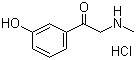 structure of CAS# 94240-17-2, 1-(3-Hydroxyphenyl)-2-(methylamino)ethanone hydrochloride;3-Hydroxyphenyl-omega-methylaminoacetophenone hydrochloride