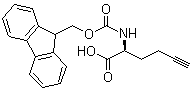 structure of CAS# 942518-21-0, Fmoc-L-propargylalanine;(2S)-2-[[(9H-Fluoren-9-ylmethoxy)carbonyl]amino]-5-hexynoic acid