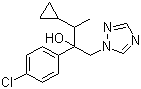 structure of CAS# 94361-06-5, Cyproconazole;2-(4-Chlorophenyl)-3-cyclopropyl-1-(1,2,4-triazol-1-yl)butan-2-ol