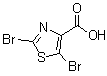 结构式 CAS# 943735-44-2, 2,5-二溴-4-噻唑羧酸
