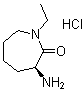 structure of CAS# 943843-30-9, (3S)-3-Amino-1-ethylhexahydro-2H-azepin-2-one hydrochloride