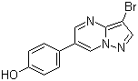 结构式 CAS# 945376-95-4, P-1004; 4-(3-溴吡唑并[1,5-a]嘧啶-6-基)苯酚
