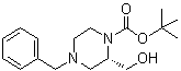 structure of CAS# 947275-34-5, tert-Butyl (2S)-4-benzyl-2-(hydroxymethyl)piperazine-1-carboxylate