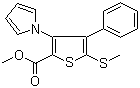 5-(Methylthio)-4-phenyl-3-(1H-pyrrol-1-yl)-2-thiophenecarboxylic acid methyl ester molecular structure (CAS 947598-69-8)