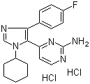 structure of CAS# 950912-80-8, PF 670462;4-[1-Cyclohexyl-4-(4-fluorophenyl)-1H-imidazol-5-yl]-2-pyrimidinamine hydrochloride